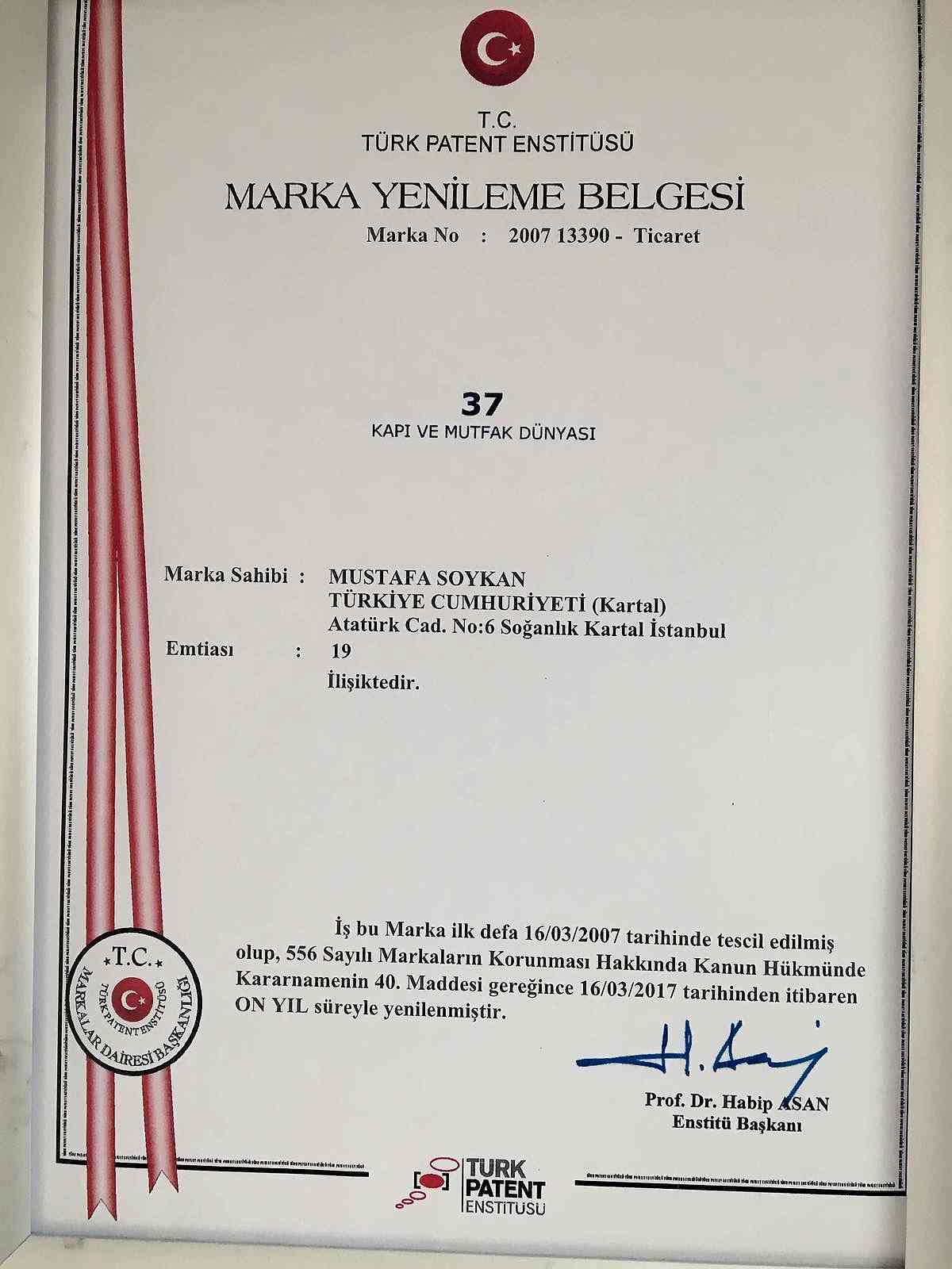 Marka Tescil Belgesi